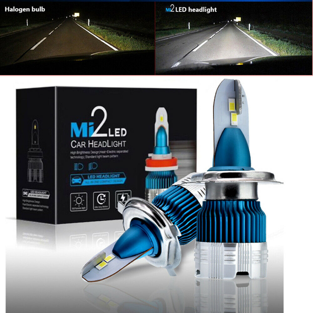2X Car Light Lamp H4 LED Headlight Bulb Led Conversion Kit 52W 6000lm 6000K IP67
