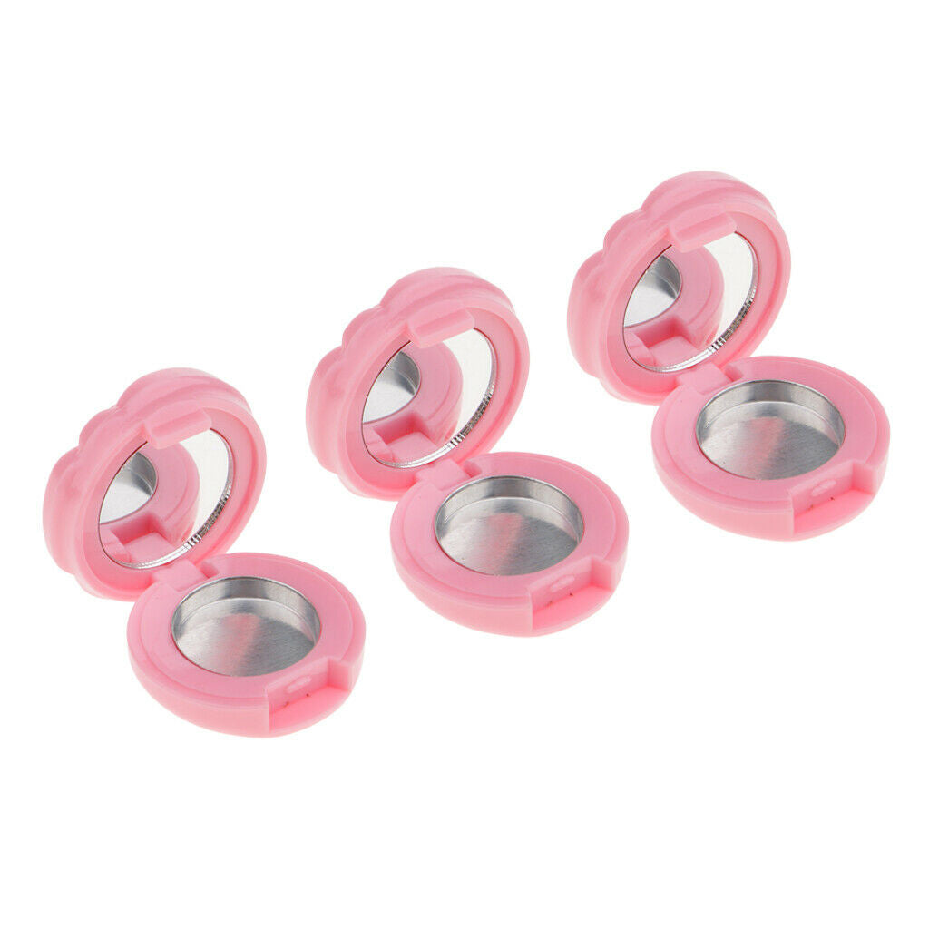 3PCS Empty Makeup Palette Powder Eyeshadow Blush Lip Gloss DIY Case Pink