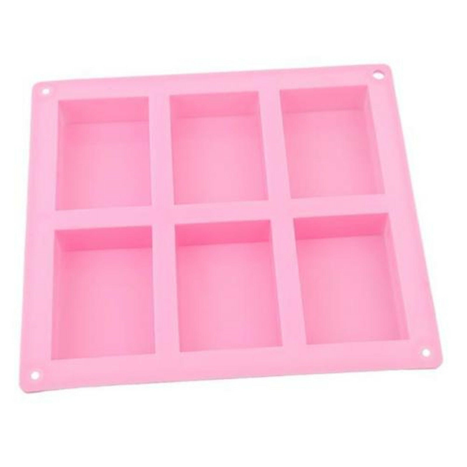 6 Cavity Plain Rectangle Soap Mold Silicone Craft DIY Making Homemade Cake Tool