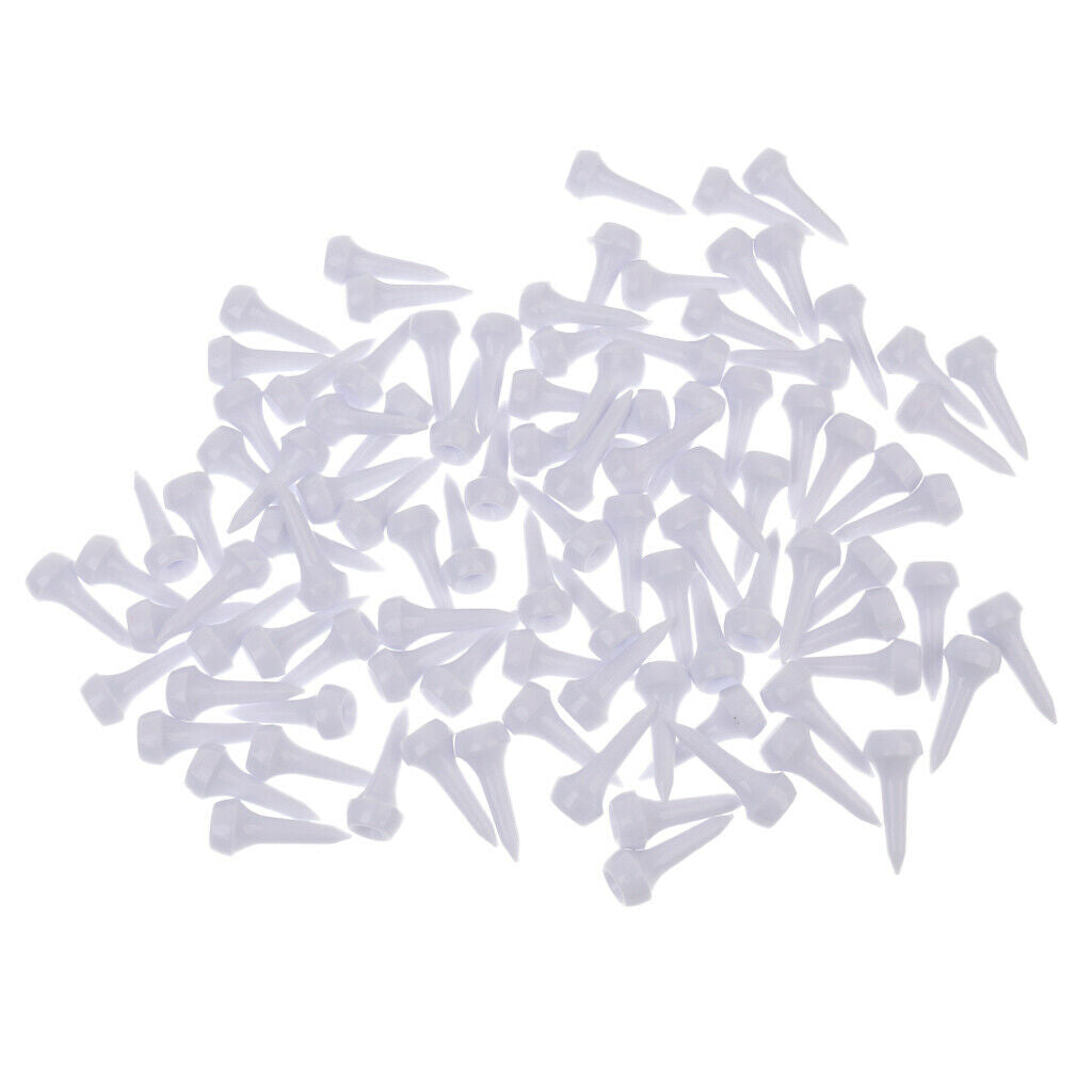 100 Pieces Of White Plastic Tees Golf