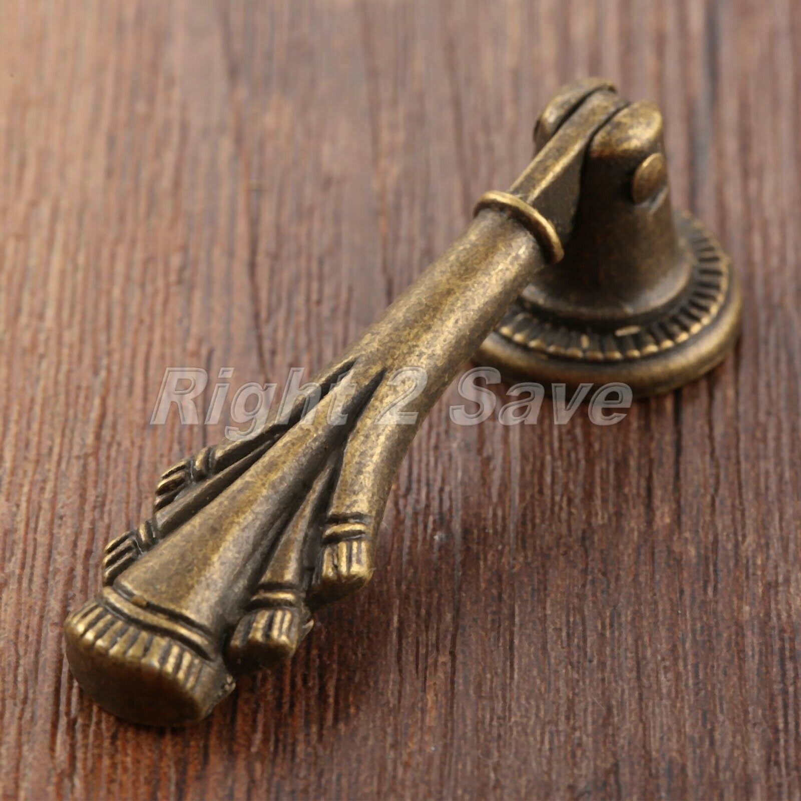 2pcs 19*60mm Retro Furniture Cabinet Knobs Cupboard Drawer Drop Door Pull Handle