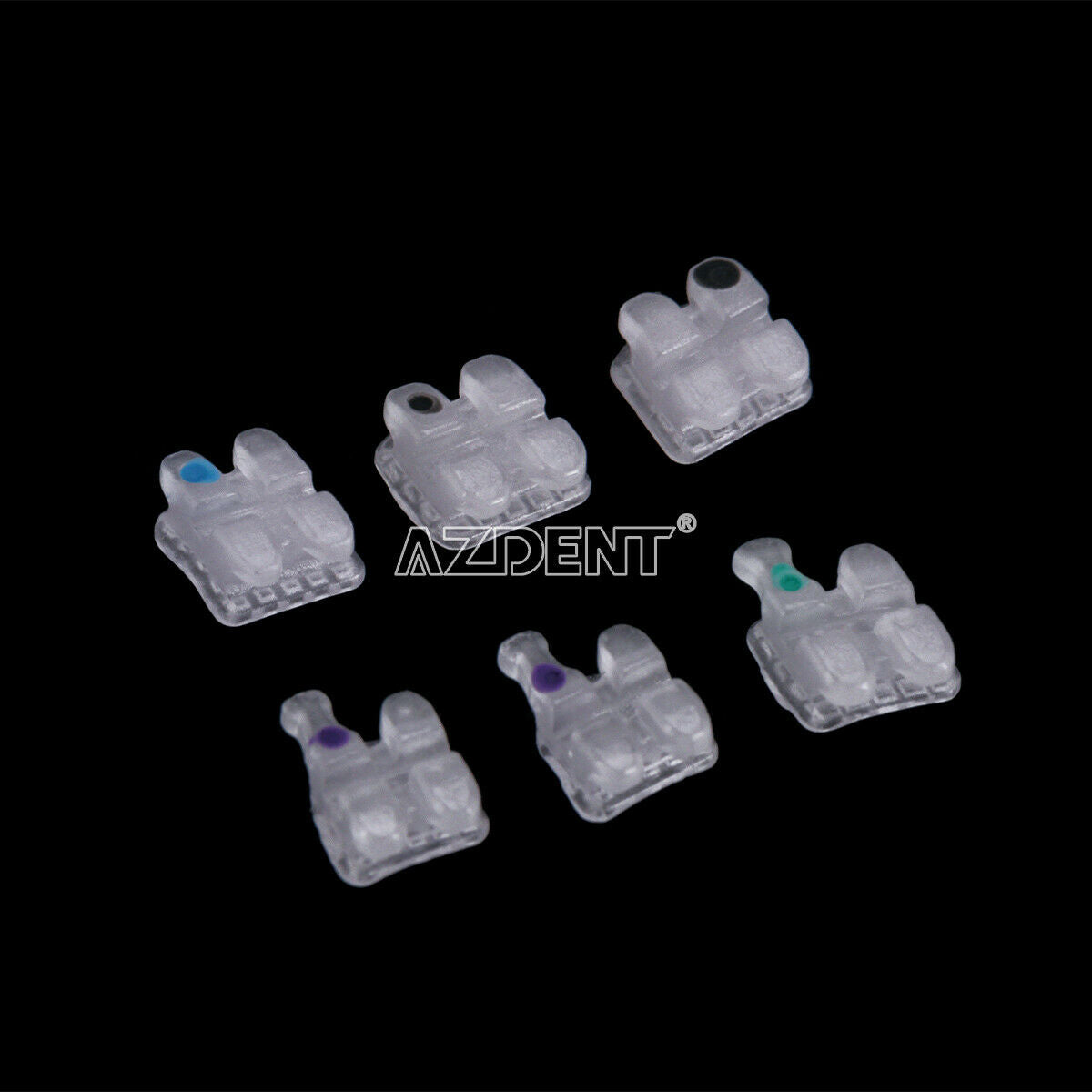 50 X AZDENT Dental Orthodontic Ceramic Bracket Braces Roth 0.022 Hooks 3 4 5