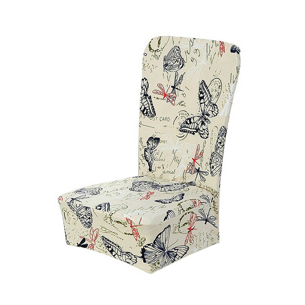 3x Polyester Spandex Chair Seat Covers, Removable Washable Elastic Cushion