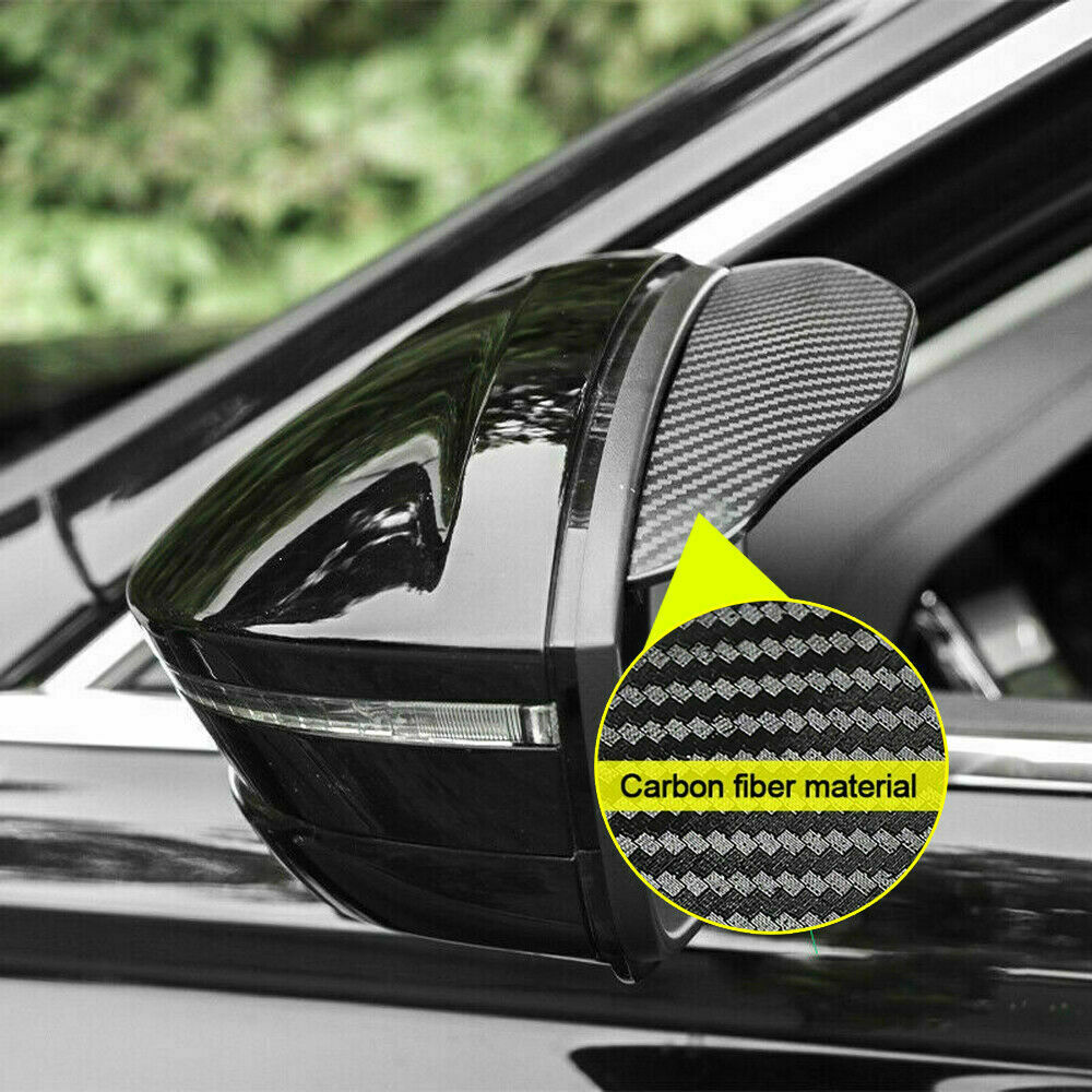 2pcs  Carbon Sunshade Snow Guard Weather Shield Cover Car Side Rear View Mirror
