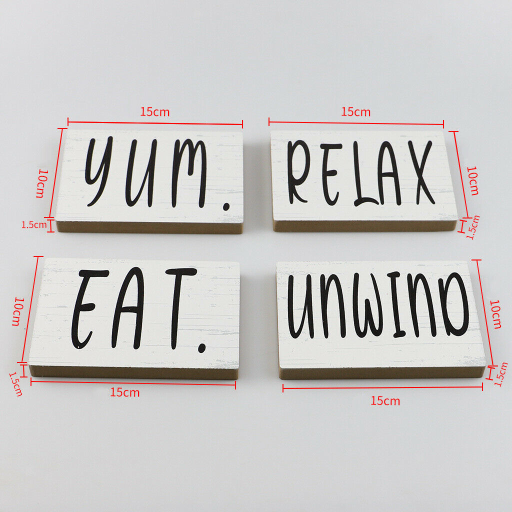 Wood Tiered Tray Relax Yum Eat Letter Signs Rustic Bathroom Wall Decorative