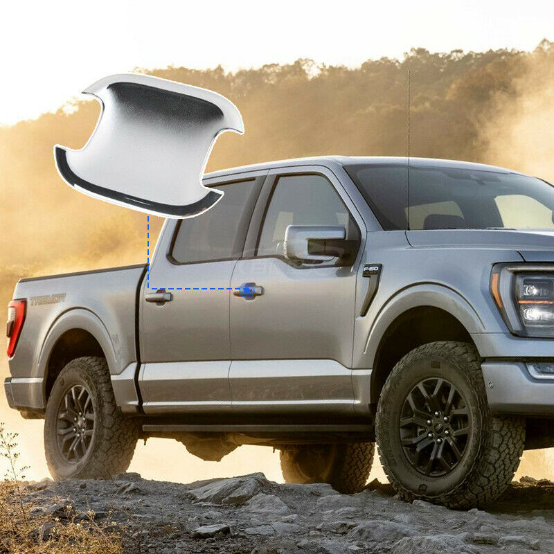For Ford F150 F-150 2021-2022 ABS Chrome Outer Door Handle Bowl Cover Trim 8PCS