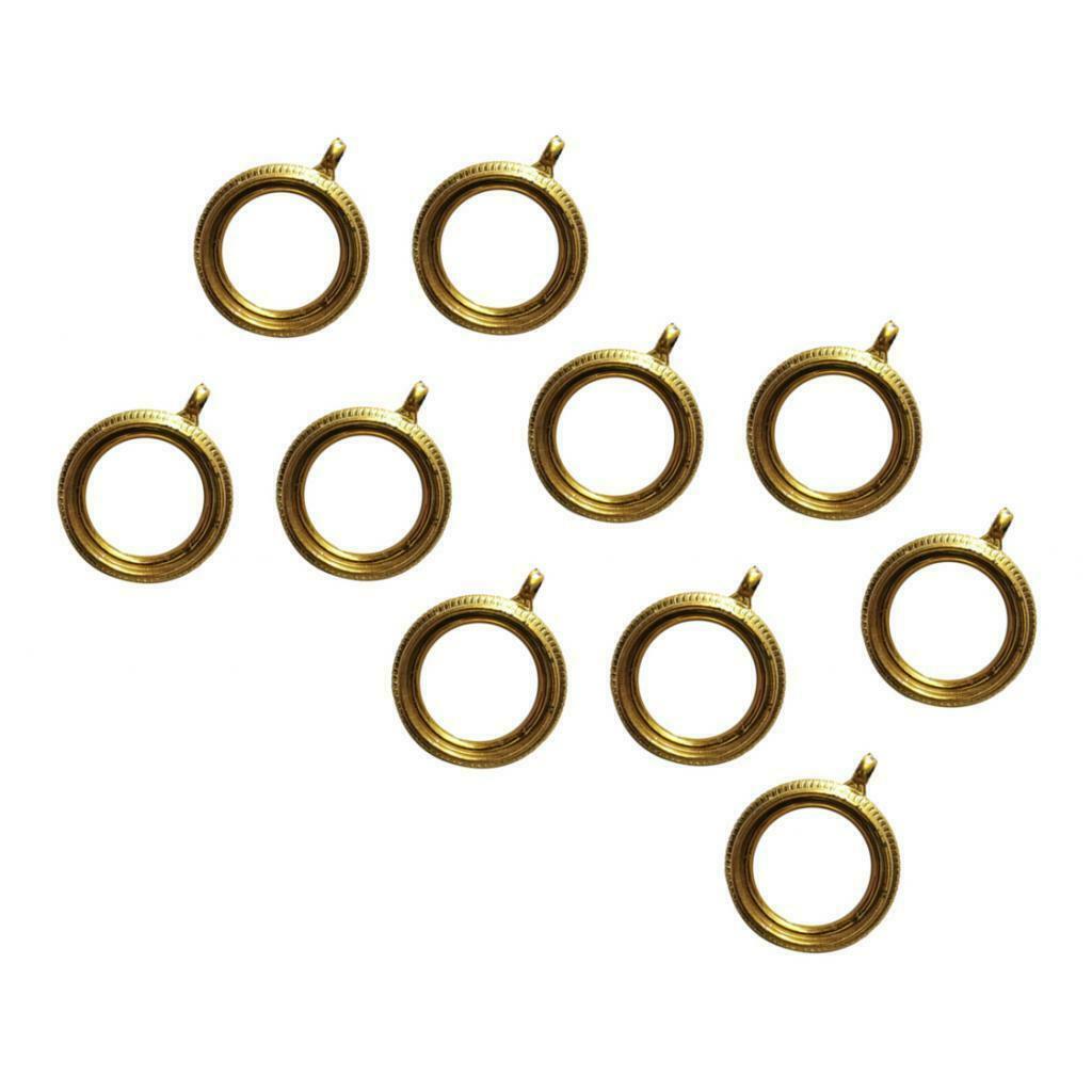 10 Curtain Rod Rings With Eyelet Golden Color