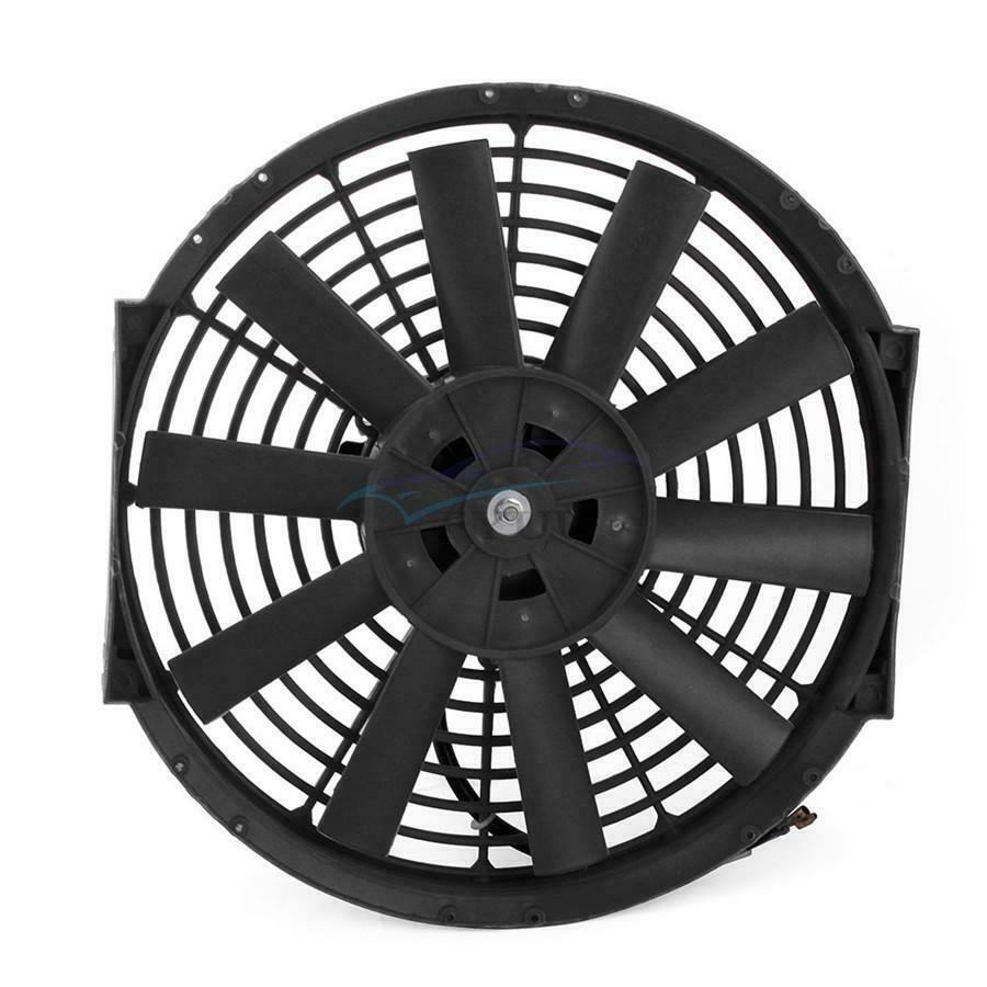 1 Set 80W 12V 1730 CFM Black Car Electric Radiator Cooling Fan With Mounting Kit