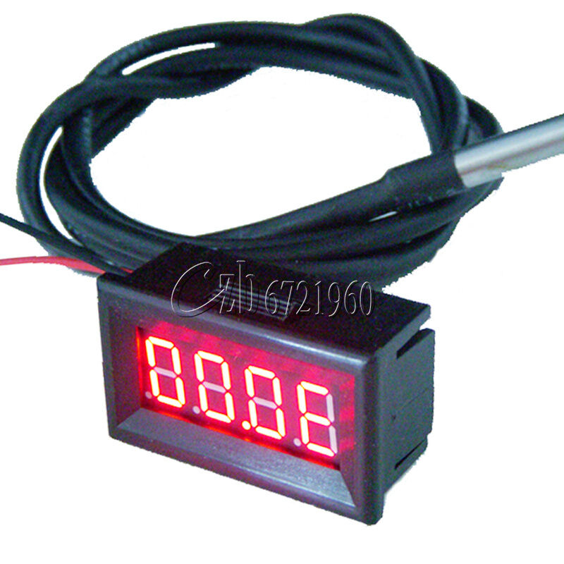 0.36" RED LED Digital Car Thermometer Temperature Meter -55~125°C DS18B20 Sensor