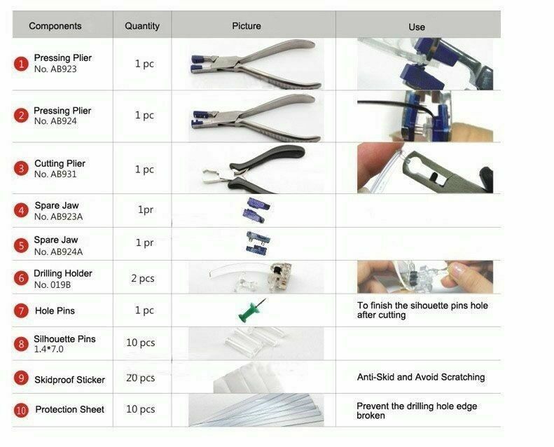 Eyeglass Tool Kit Rimless Eyeglasses Repair Disassembly Pliers Tools Set