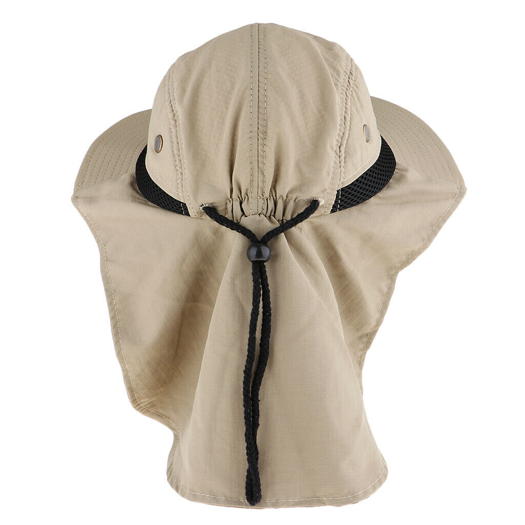 Outdoor Jungle Hat Khaki Shawl Neck Sun Protection Hat Face Protection Caps