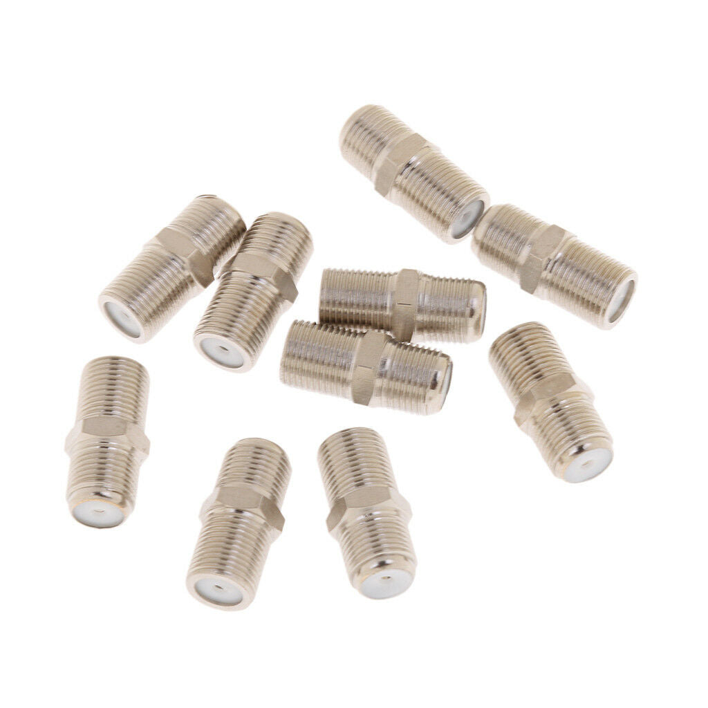 10x F Type F Female to Female plug Coaxial RG6 RG59 Connector Adapter