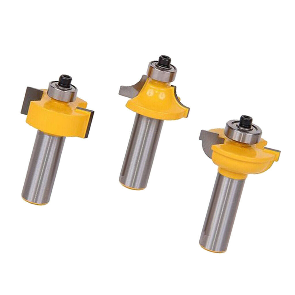 3pcs 1/2" Handle Panel Cabinet Door Router Wood Milling Cutter Kit Set