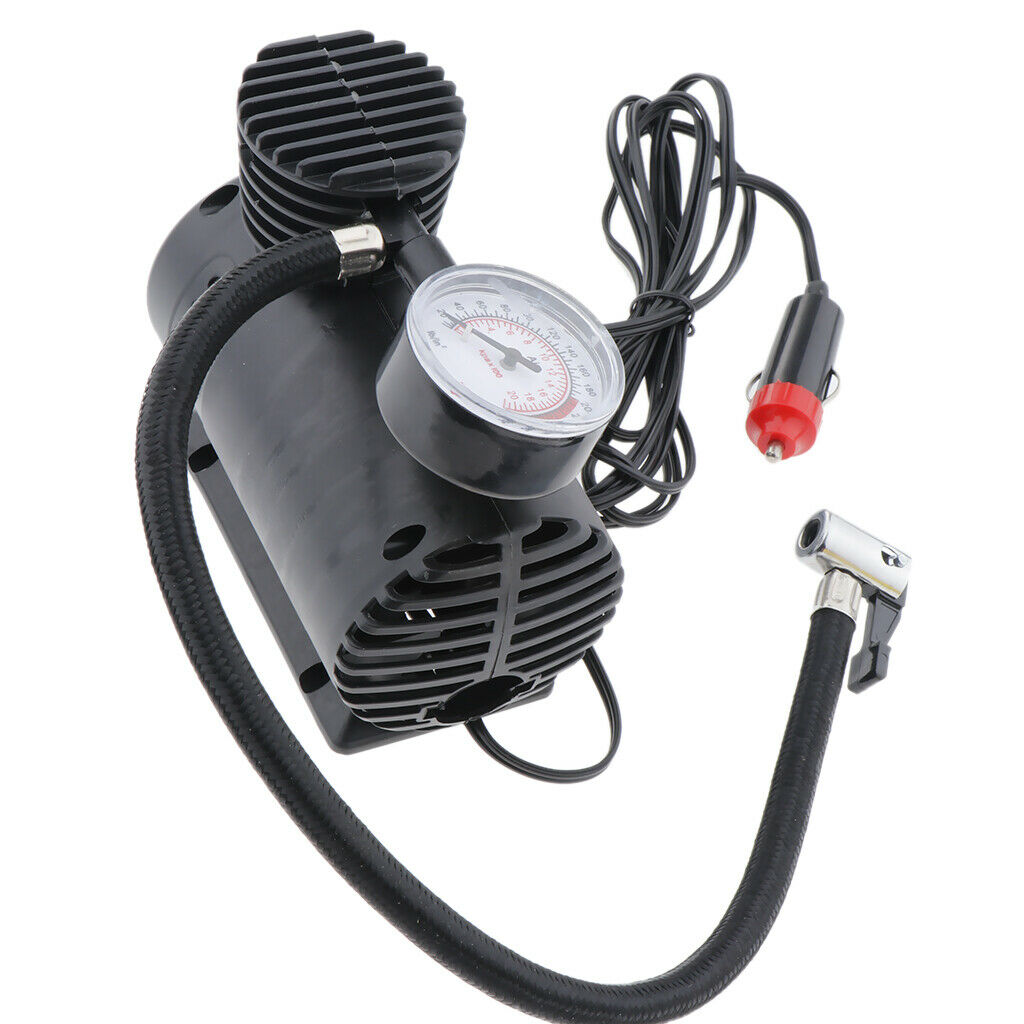 DC 12V Car Electric Mini Compact Compressor Pump Bike Tyre Air Inflator, 300 PSI