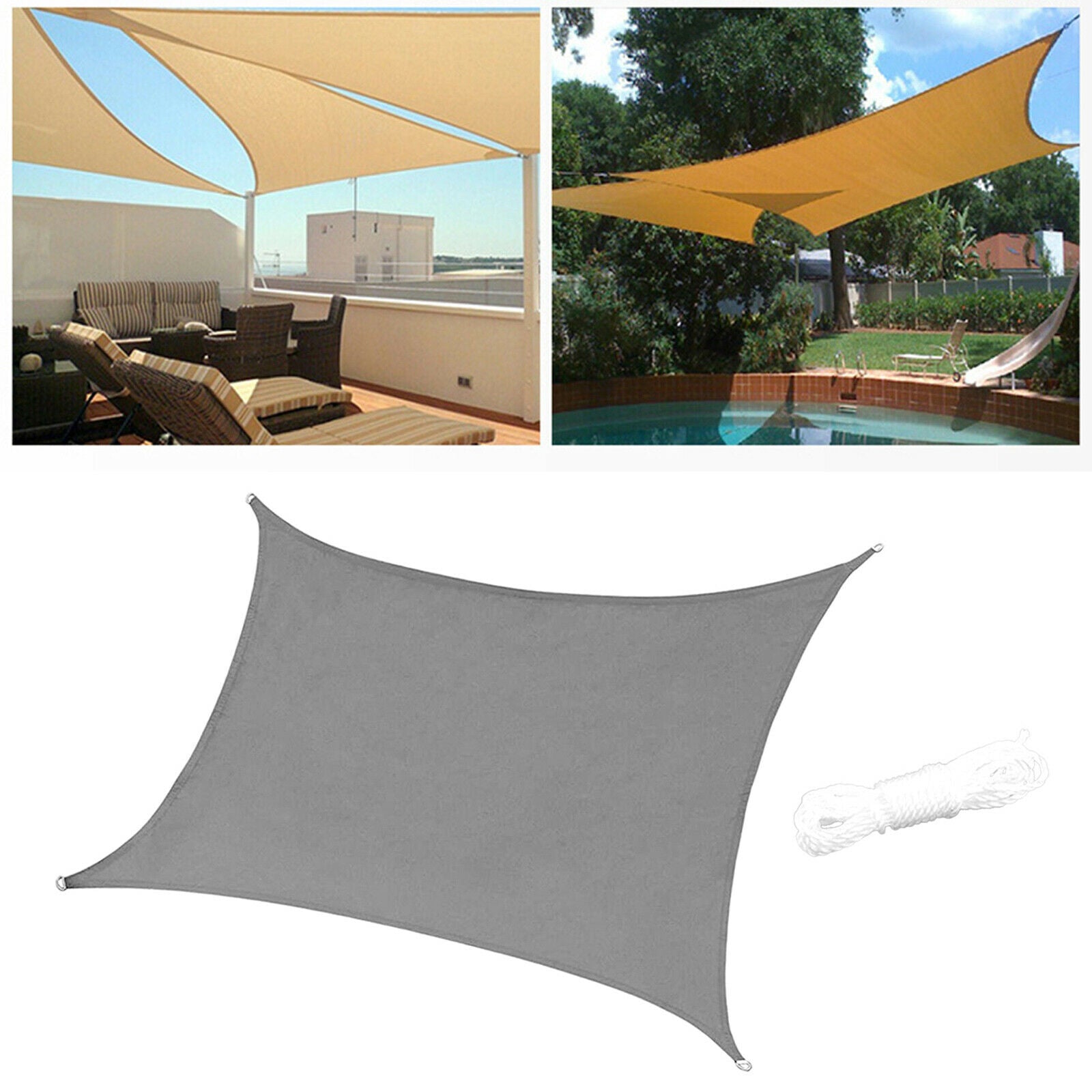 Square Canopy UV Block Outdoor Garden Awning Canopy for Swimmping Pool