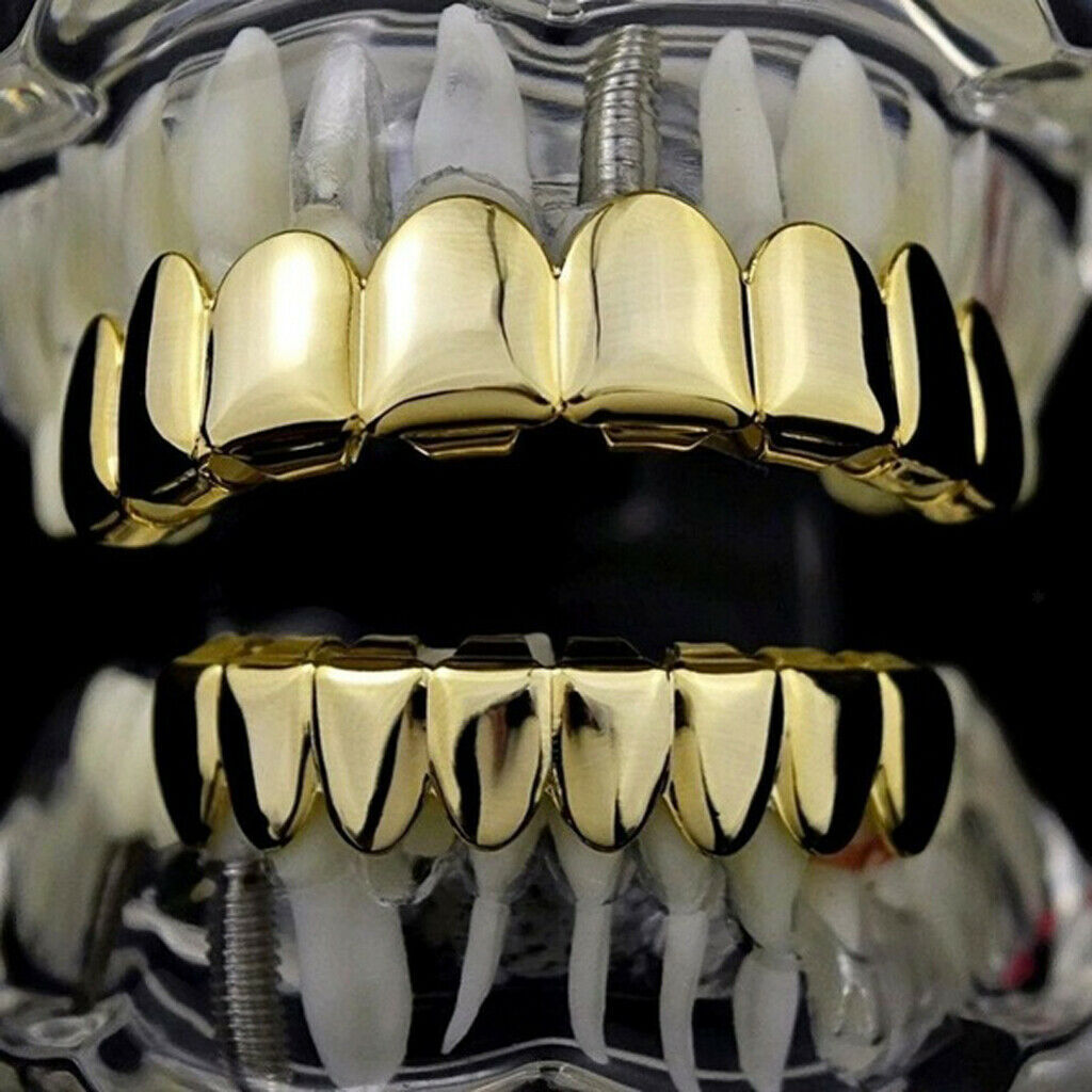 Hip Hop Women Men Teeth  Caps Top Mouth Guards Dental Grills Golden
