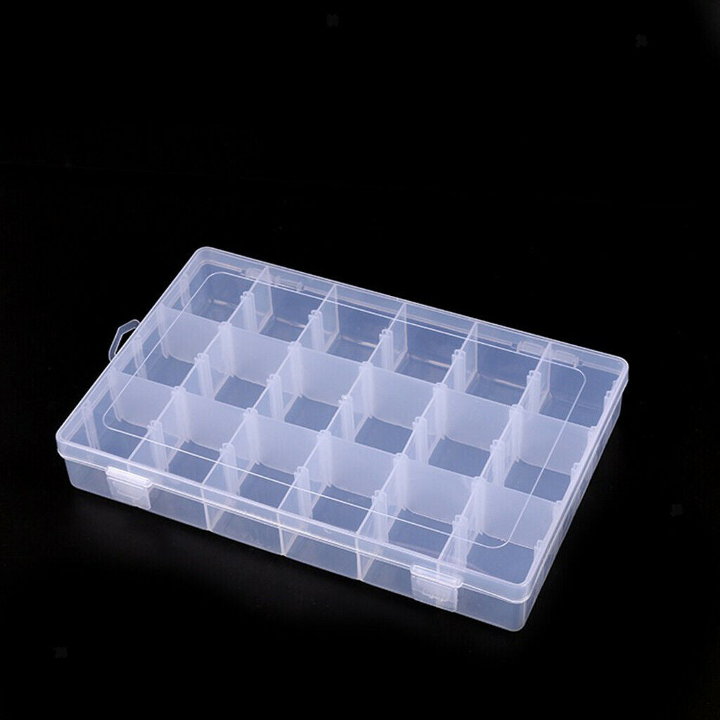 Clear Plastic Jewelry Storage Box Case Craft Organizer Bead 18 Grids