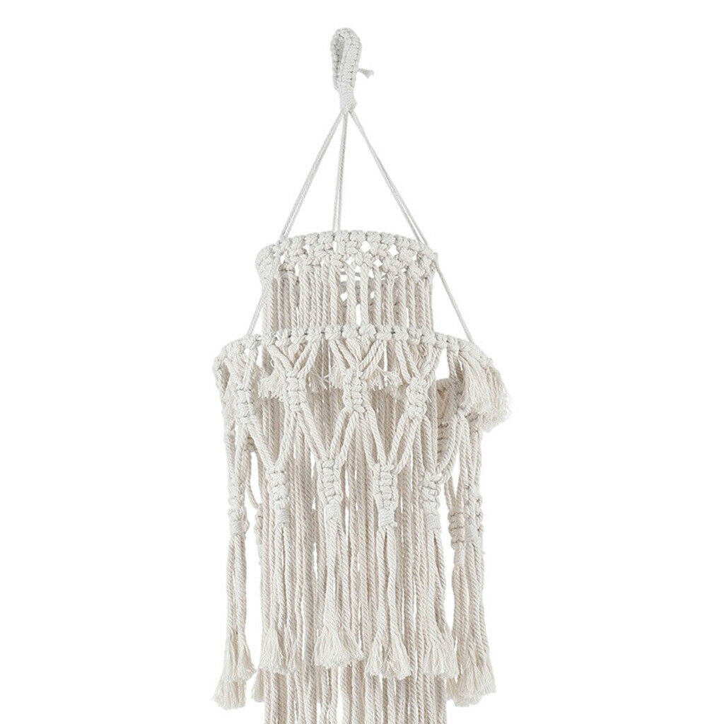 Modern Lampshade Macrame Woven Tapestry Hanging Ceiling Pendant Home Decor