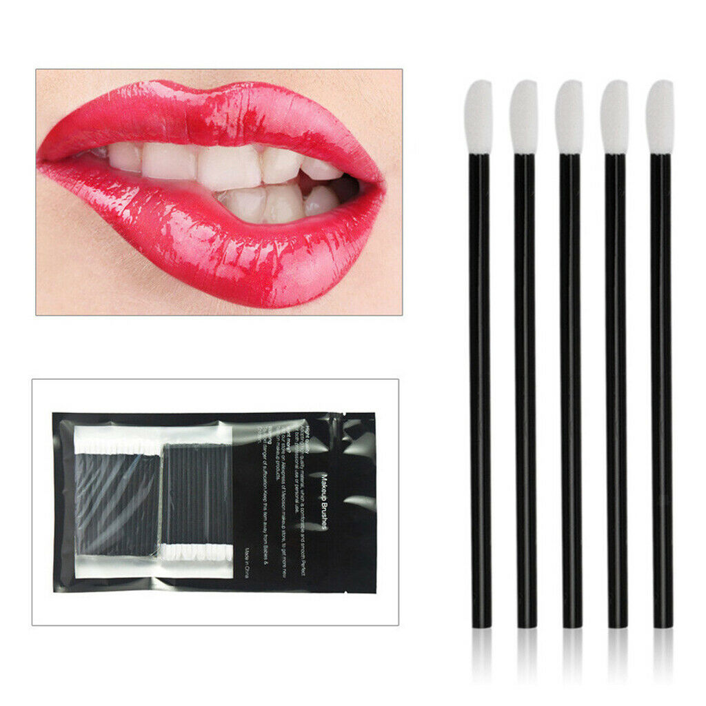 150x Lip Eyeliner Eyelash Brushes Mascara Makeup Wands Disposable Applicator Red
