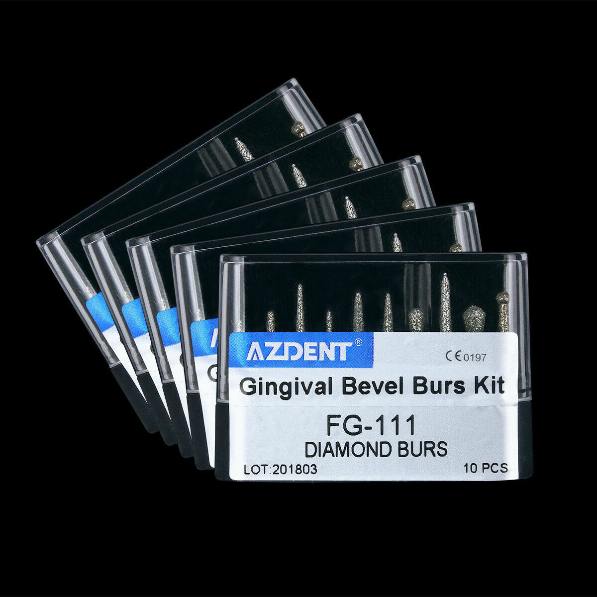 50 X Dental FG-111 Diamond Bus Gingival Bevel For High Speed Handpiece 10Pc/Kit