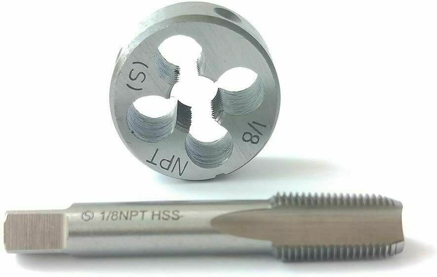 1/8-27NPT Tap And Die,Machine Thread Tap + Round Thread Die Right Hand HSS Taper