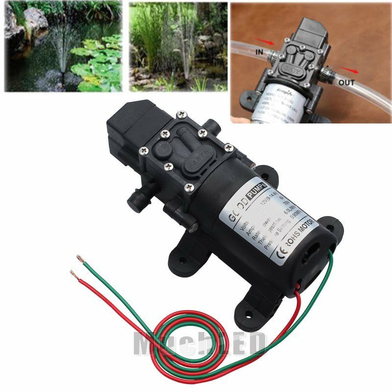 70W DC 12V 130 PSI 6L/Min Water High Pressure Diaphragm Self Priming Pump