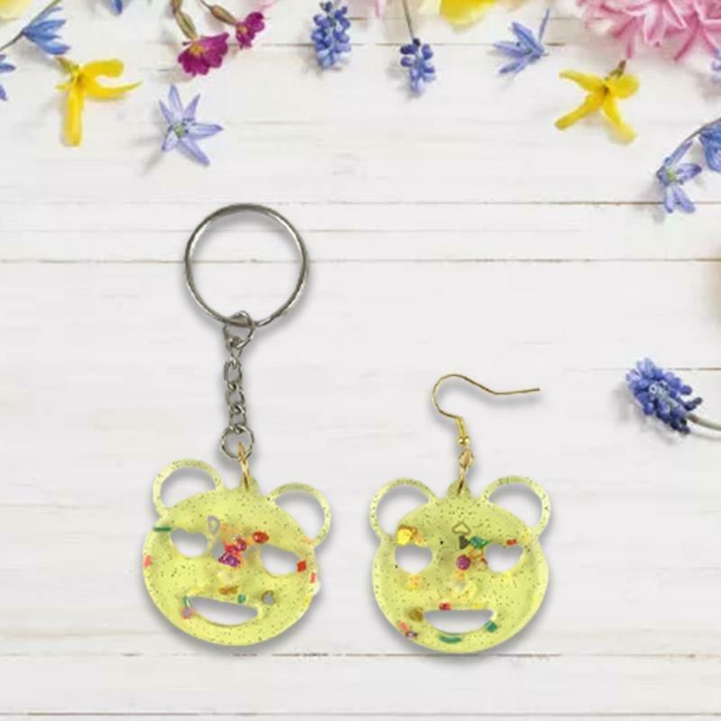 Diy Glossy Bears Earrings Ear Studs Decorative Pendant Silicone Mold