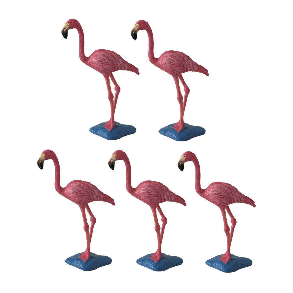 5Pcs Realistic Bird Flamingos Gifts Micro Landscape Garden Decor Photo Props