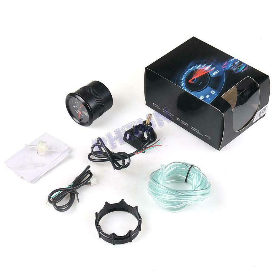 2" LED Car Turbo Boost Meter Psi Pressure Gauge 0-30PSI 0-30 IN.HG Universal