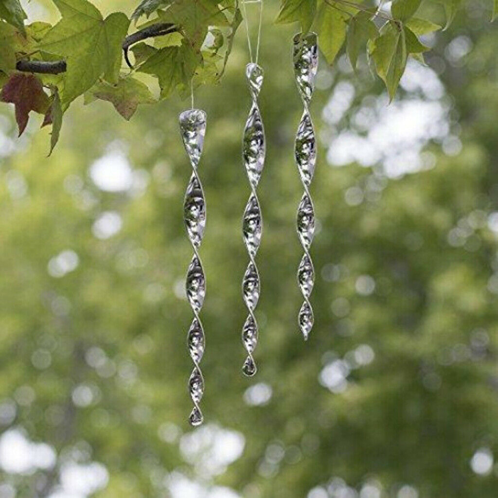 6Pcs Bird Repellent Wind Twisting Scare Rods Reflective Spiral Deterrent