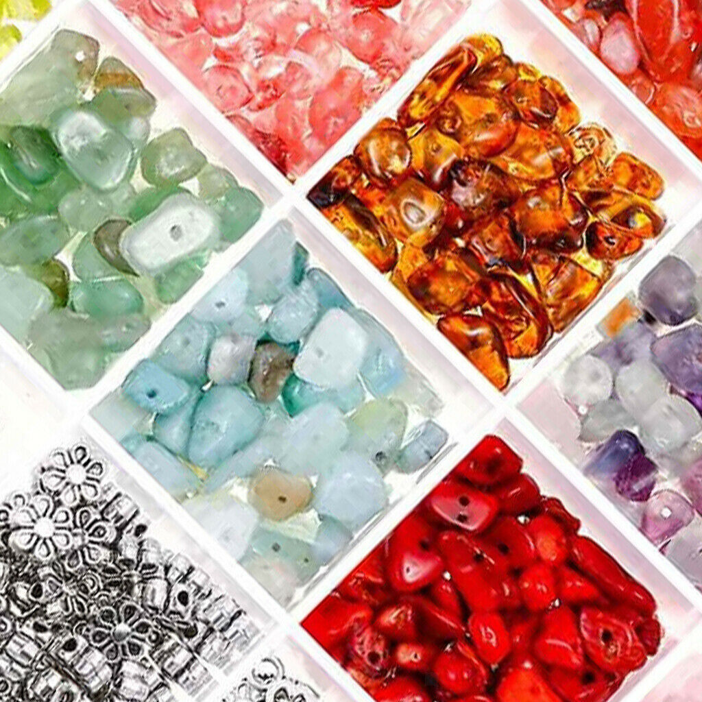 1184Pcs Irregular Chips Stone Beads Kit for Jewelry Earring Making Supplies