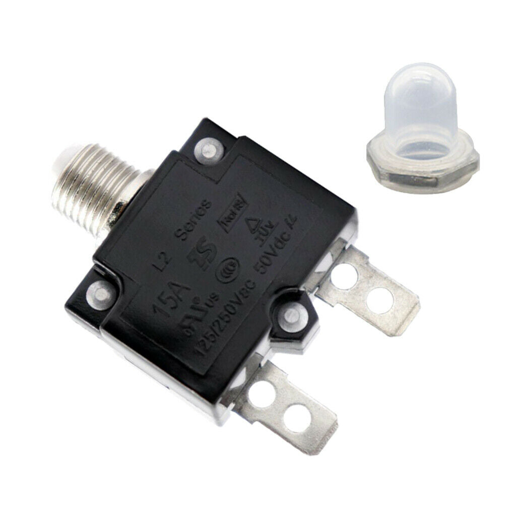 15A Circuit Breaker Overload Protector Switch Fuse Resettable AC 125/250V