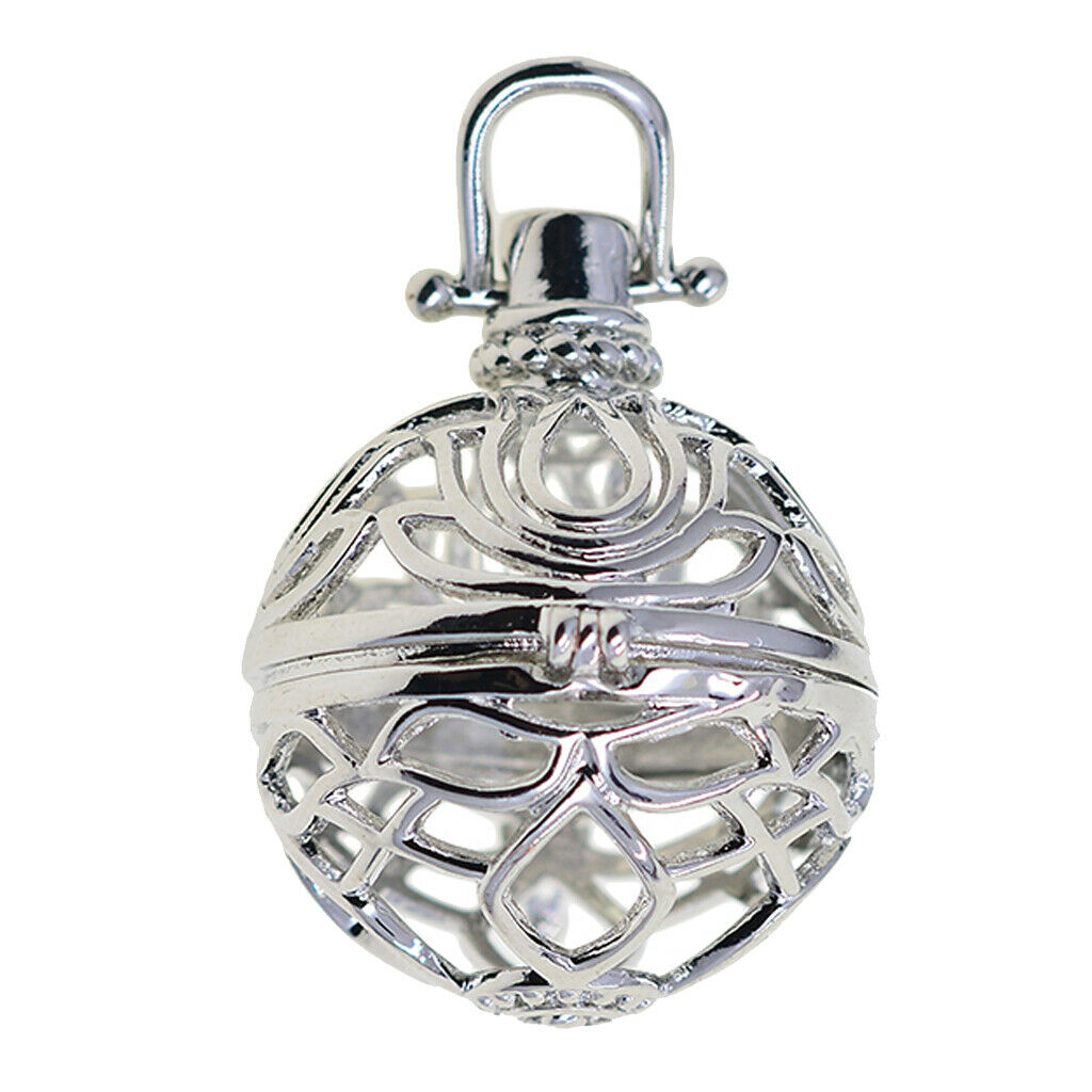 Water Lily Flower Beads Cage Pendant Locket Charm for DIY Necklace Pendant