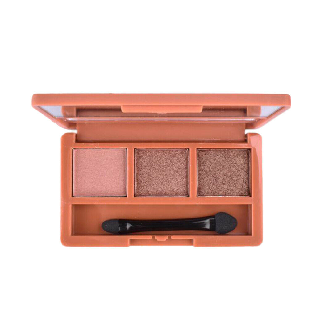 3 Colors Long-lasting Natural Shimmer Matte Eyeshadow Makeup Powder Palette #B
