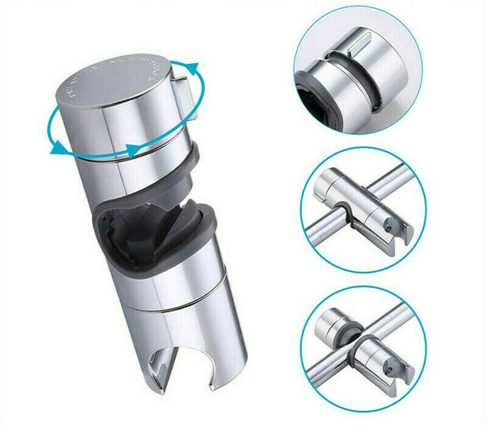 18-25mm Strong Shower Head Riser Rail Clamp Bracket Holder Twist Chrome Finish