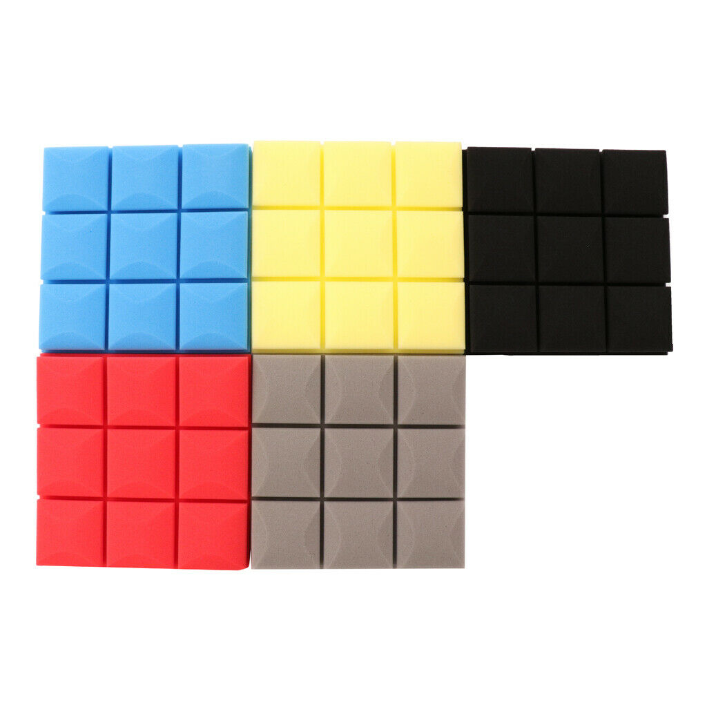 6 Pcs Sound Absorption Foam Panel Studio Soundproofing Foam for KTV Red