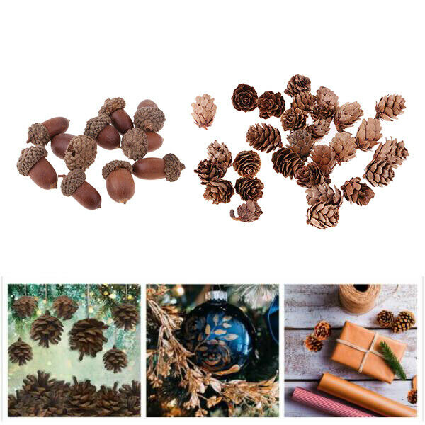 120pcs Rustic Acorn Pine Cones Party Wreath Garland Xmas Embellishments