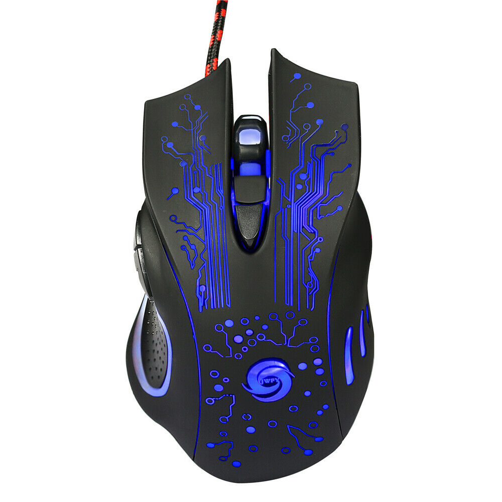For Computer PC Gamer Backlight Mice USB Wired LED Light Optical Gaming Mouse