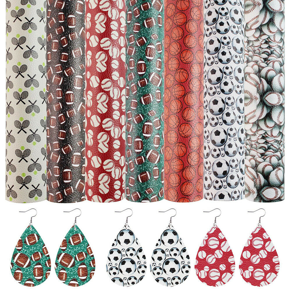 7Pcs 20x30cm DIY Faux Leather Fabric Single Side for Earrings Wallet Bows Craft