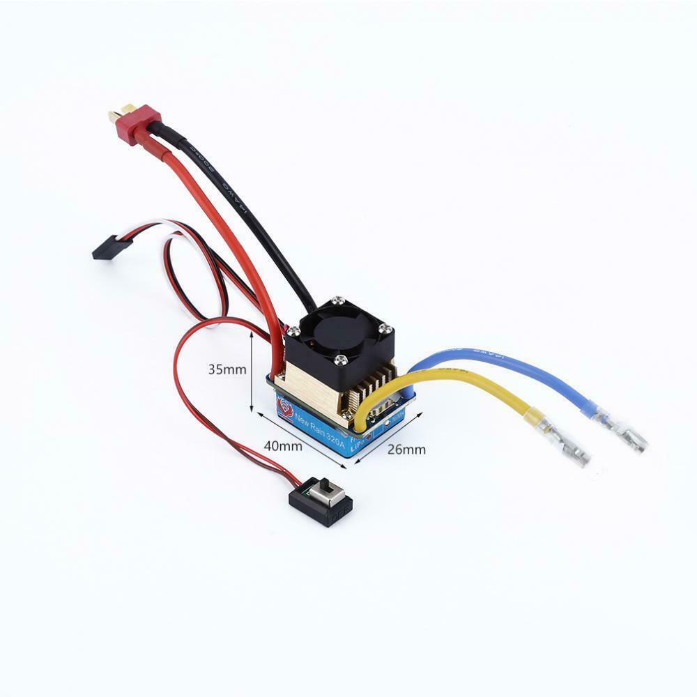 Waterproof ESC 320A 3S with Fan 5V 3A BEC T-Plug for 1/10 RC Car