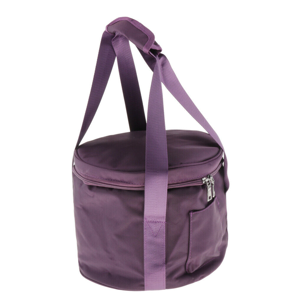 Practical Padded Singing Bowl Carrying Bag Holder Protector Round, Purple