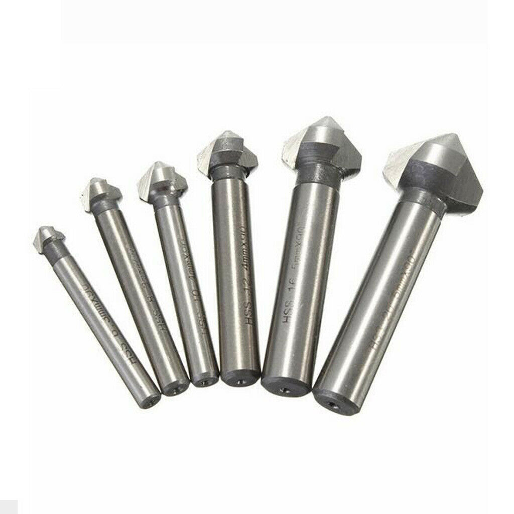 90° HSS COUNTERSINK DRILL BIT 3 FLUTE 6.3MM CHAMFER WOOD DRILLING BIT CUTTER