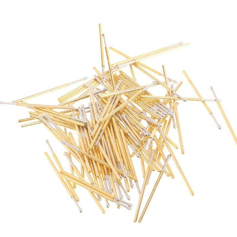 100 Pcs Spring Test Probe Pogo Pin P100-E2 Dia 1.36mm Length 33.3mm