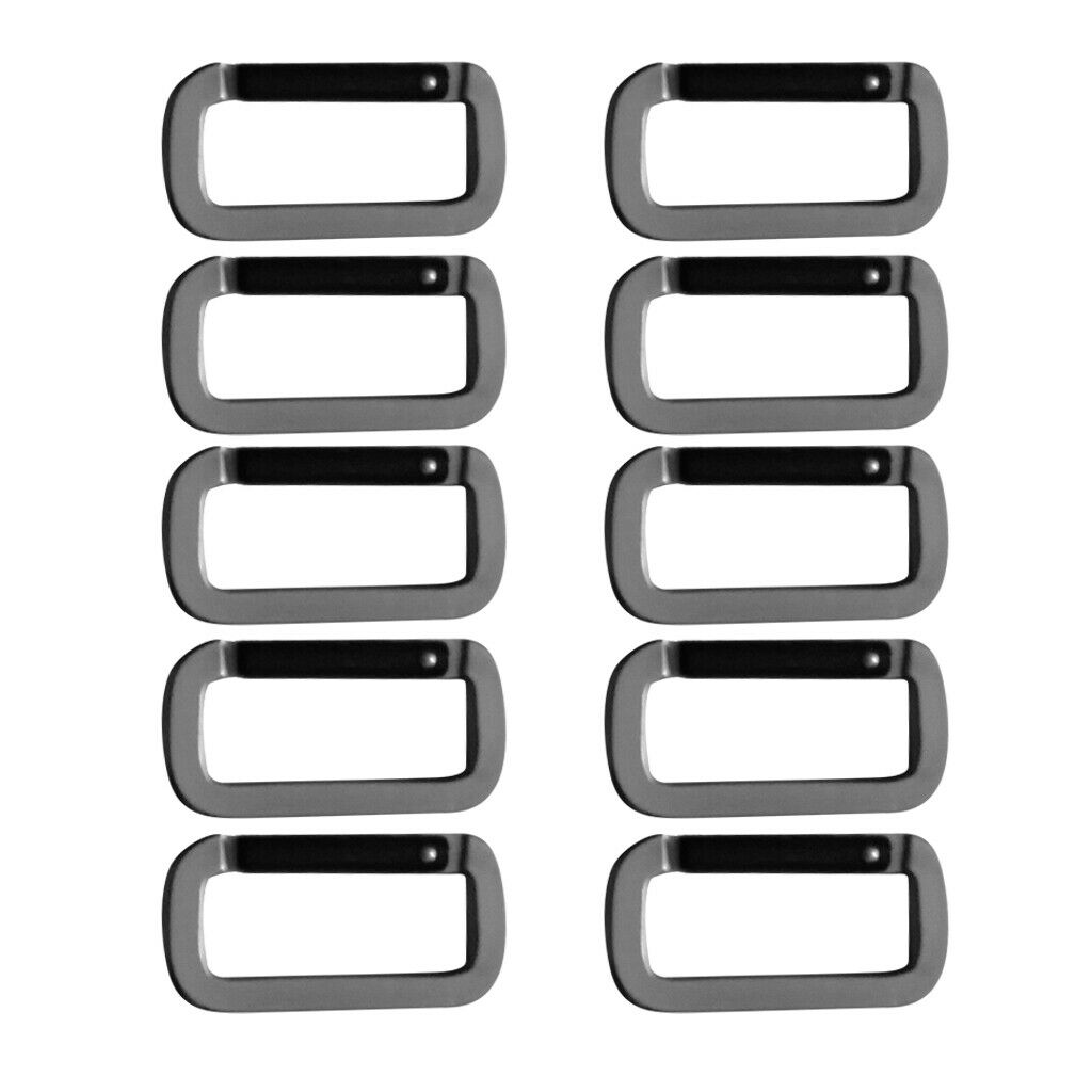 10 Pieces Pack Rectangle Keychain Buckles Portable Climbing Carabiners for