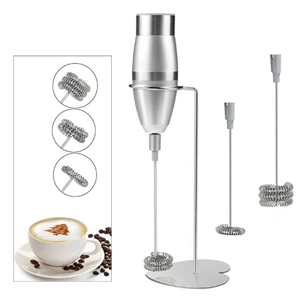 Stainless Steel Milk Frother Handheld Foam Maker Drink Mixer with Whisk Head