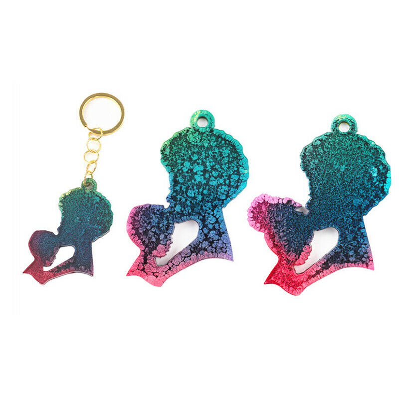 DIY Mother's Day Mom Children Keychain Silicone Mold Jewelry Pendant Mou.l8