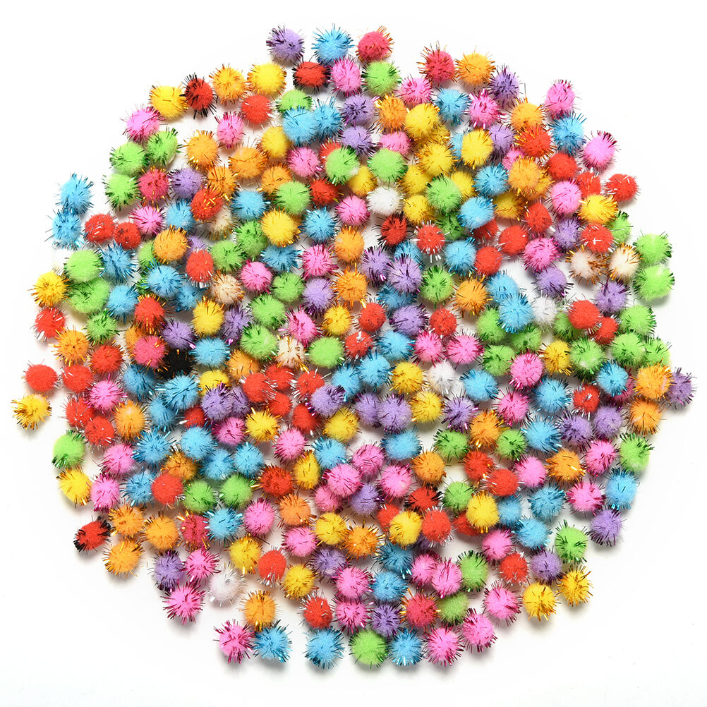 1000pcs 10mm Mixed Color Fluffy DIY Soft Pom Poms for kids Crafts Round  BjX SJ