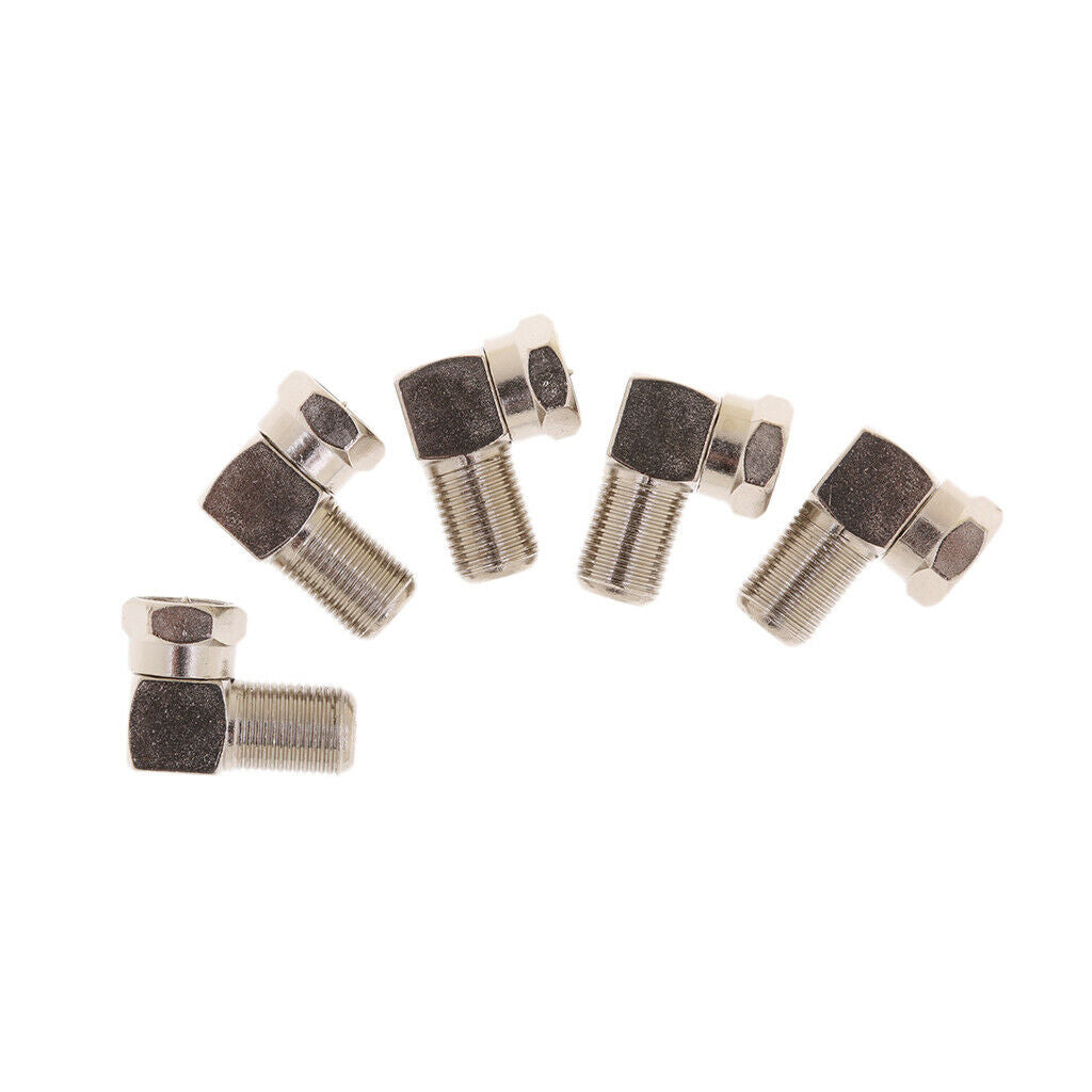 5pcs F Type Angle 90 Degree Coaxial Cable TV Adapter RG6 Connector