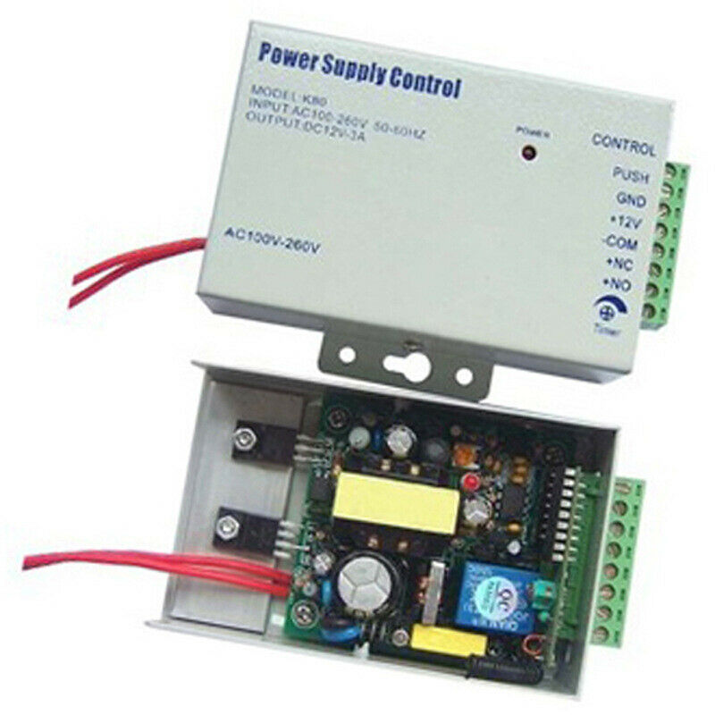 K80 Access Control Dedicated Smart Circuit Power Supply DC 12V 3A, AC 110~240V