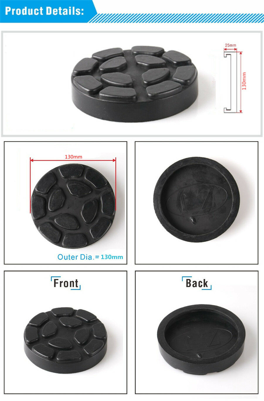 Heavy Duty 4x Round Rubber Arm Pad Lift Pad Car SUV Truck Hoist Lift Accessories